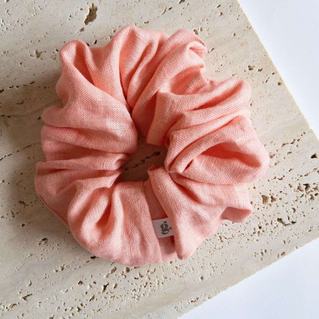 Colourful Linen scrunchies that can be used for any up and go hair style.